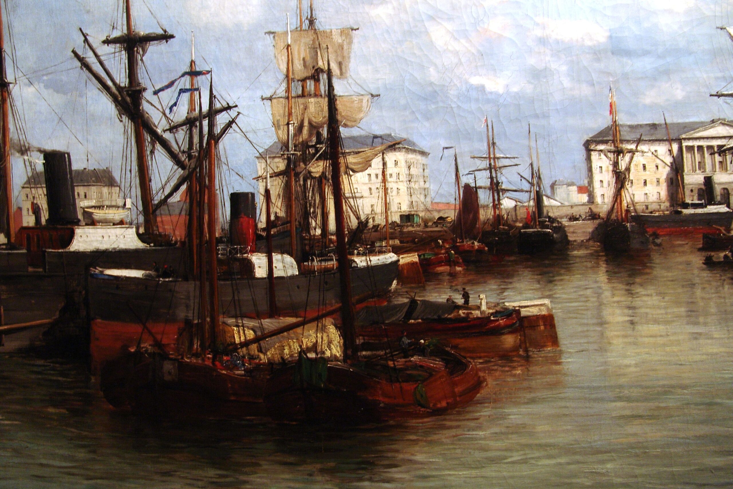 Flaman ressam Robert Mols'un "19. Yüzyıl Sonlarında Antwerpen'de Willem Havuzu" adlı tablosu.